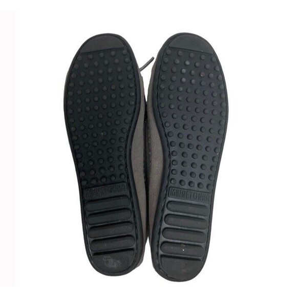 Minnetonka Suede Gray Beaded Thunderbird Southwestern Moccasins Boho Size 6 EUC - Picture 7 of 10